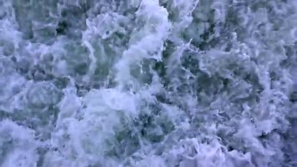 Sea Water Waves Behind Ferryboat - Footage, Video