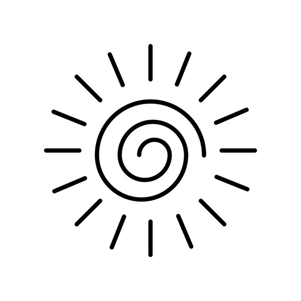 sun hot line style icon - Vector, afbeelding