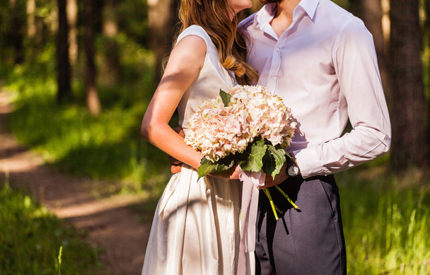 wedding in the forest, young couple - Foto, immagini