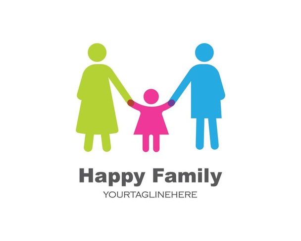 幸せな家族のベクトルのアイコンイラストデザイン - ベクター画像
