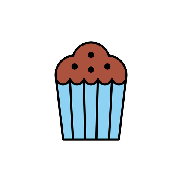 Geïsoleerde zoete muffin pictogram vullen ontwerp - Vector, afbeelding