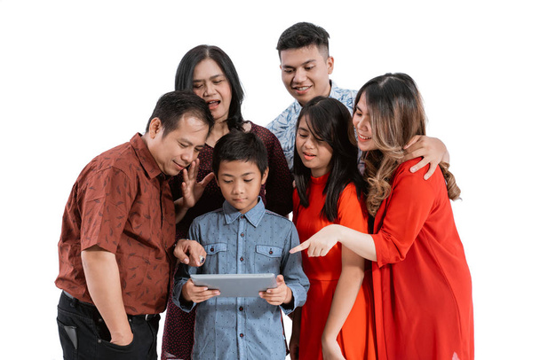 asian family using tablet pc together - Fotó, kép
