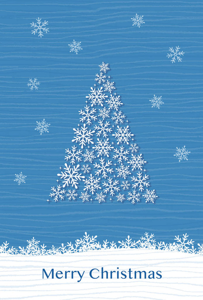 Χριστουγεννιάτικη κάρτα με νιφάδες χιονιού και υφή ταινίας - Διάνυσμα, εικόνα