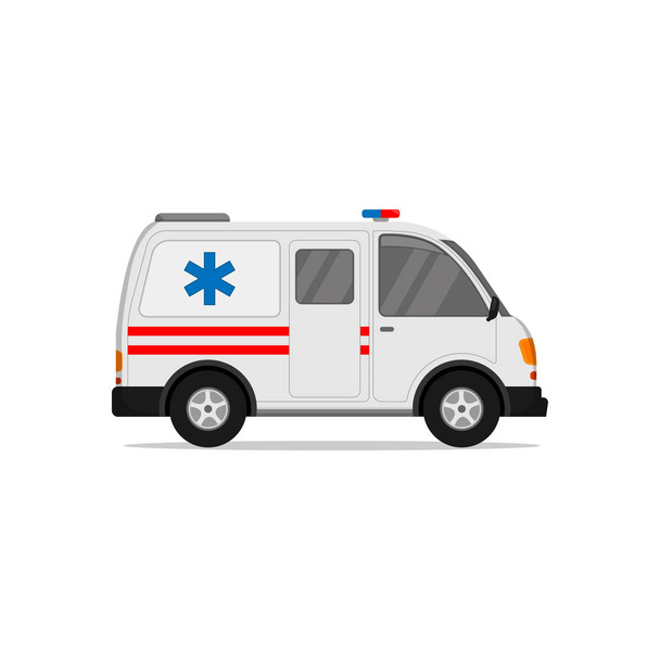 ambulance vector ontwerp in wit met rode strepen - Vector, afbeelding