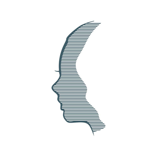 Silhouette of a female head. - Vector, Imagen