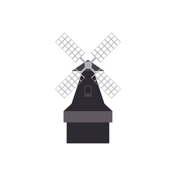 medieval windmill flat style icon - Vector, Image