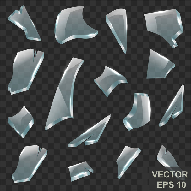 The Shard. Broken glass. Crack. Transparent. For your design. - Wektor, obraz