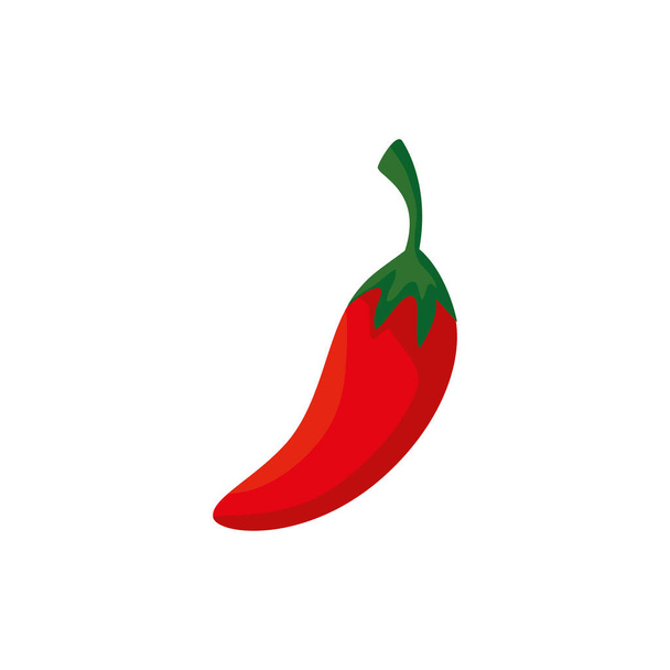 chilli pepř čerstvé zeleniny izolované ikony - Vektor, obrázek