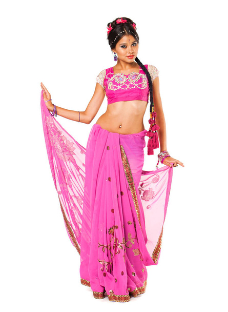 Young pretty woman in indian dress - Foto, Imagem