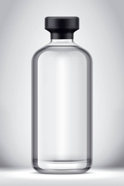 Glass bottle mockup on Background. Version with Foil - Photo, Image
