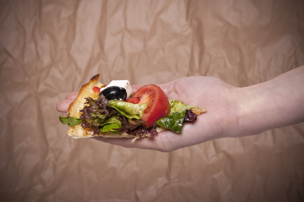 菜食主義者ピザのスライス - 写真・画像