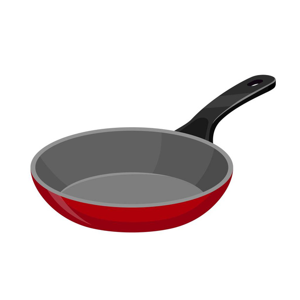Frying pan isolated on white background. Kitchenware icon vector - Vektor, kép