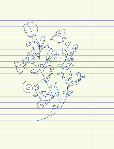 Hand drawing sketch flower vector - Vektori, kuva