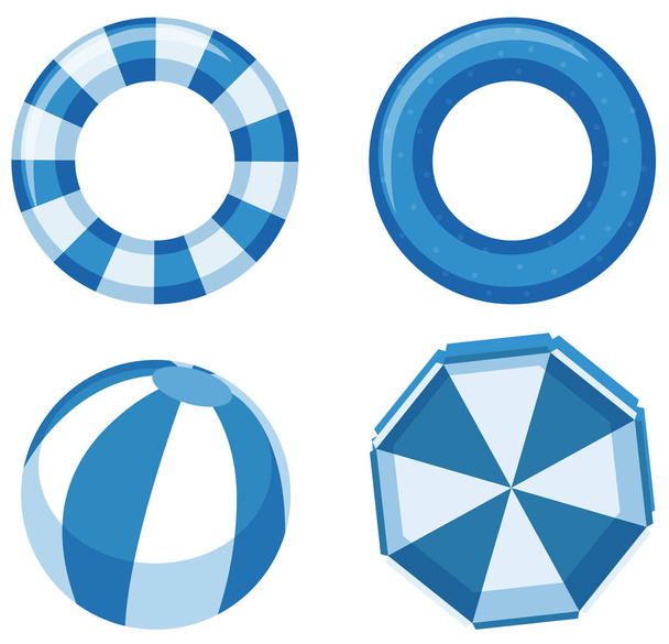 Isolated set of safety hoop in blue color - Vector, Image