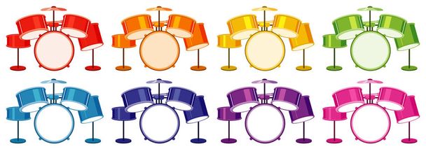 Set di percussioni in diversi colori
 - Vettoriali, immagini