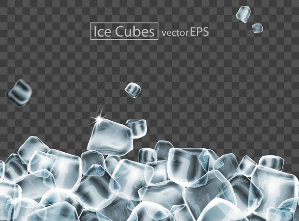 Cubos de hielo con efecto de transparencia. Altamente realista i
 - Vector, Imagen