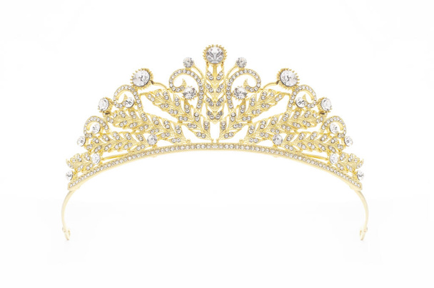 Corona dorada sobre fondo blanco
 - Foto, Imagen