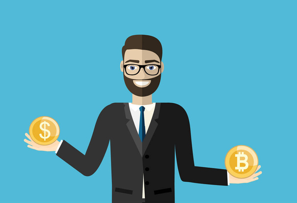 bitcoin concept, simply vector illustration  - ベクター画像