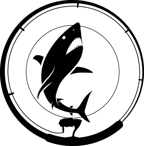 visserij badge - Vector, afbeelding