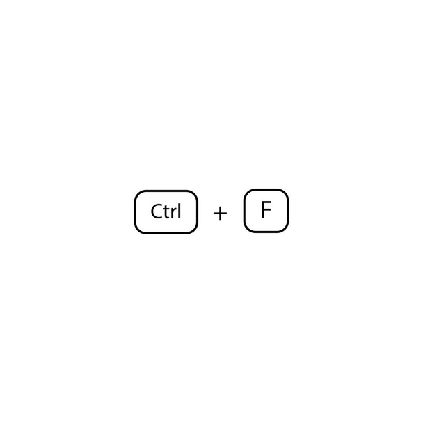 Hotkey combination Ctrl + F sign. Find a sign eps ten - Vector, Image