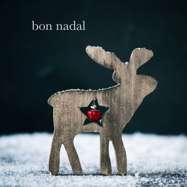 rénszarvas és szöveg boldog karácsonyt katalán - Fotó, kép
