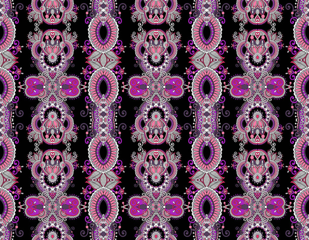Ornamental geometric pattern for kerchief, bandana, shawl, scarf. Colorful seamless fashion background. Textile digital print for fabric.Traditional, ethnic element. - illustration - Photo, Image