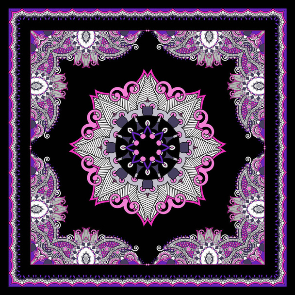 Sierlijke paisley patroon voor kerchief, bandana, sjaal, sjaal. Kleurrijke geometrische achtergrond. Digitale textielprint voor stof.Traditioneel, etnisch element. - Foto, afbeelding