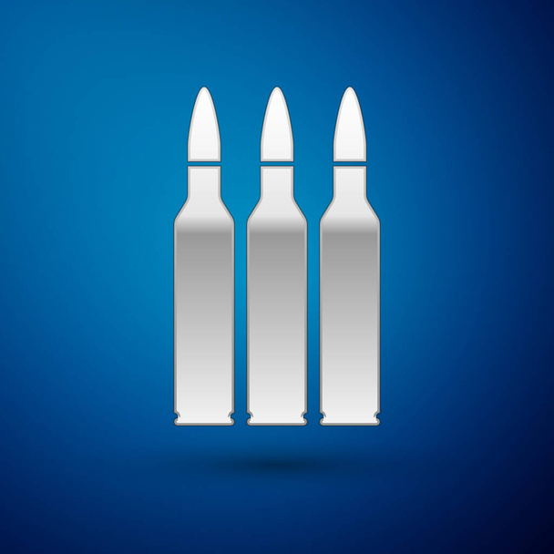 Silver Bullet icon isolated on blue background. Vector Illustration - Vector, Image
