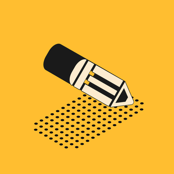Isometric Pencil icon isolated on yellow background. Education sign. Drawing and educational tools. School office symbol. Vector Illustration - Vector, Image