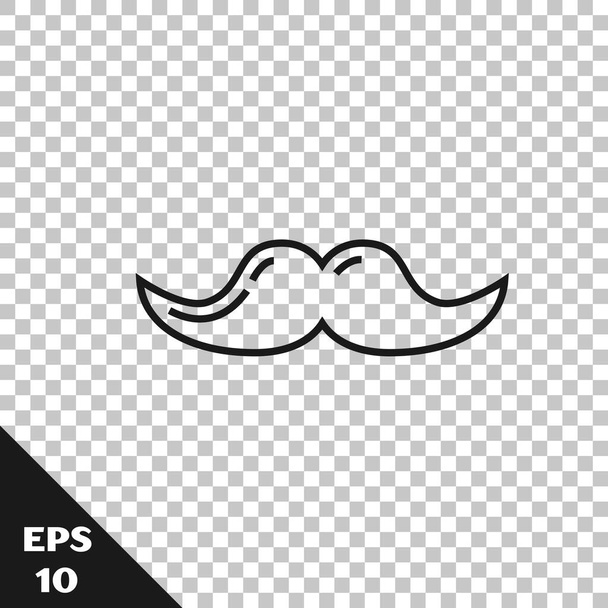 Μαύρη γραμμή Mustache εικονίδιο απομονώνονται σε διαφανές φόντο. Σύμβολο κουρείου. Μαλλί προσώπου. Εικονογράφηση διανύσματος - Διάνυσμα, εικόνα