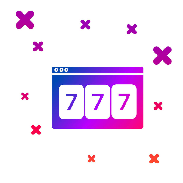 Игровой автомат Color Online с иконкой "Lucky sevens Jackpot", выделенной на белом фоне. Онлайн казино. Градиентные случайные динамические формы. Векторная миграция
 - Вектор,изображение