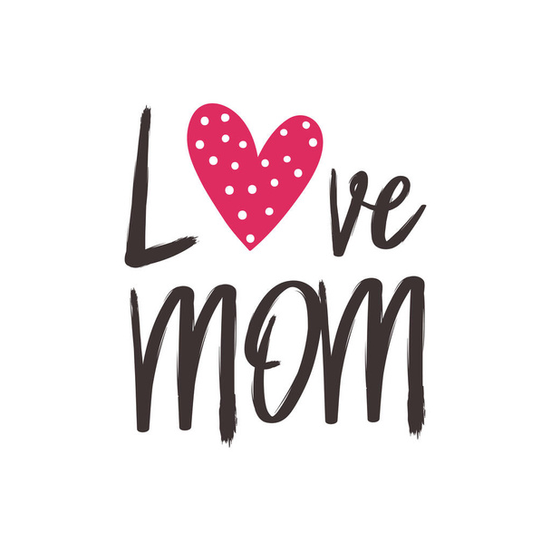 Mothers day message in a greeting card. I love you mom. Vector illustration - ベクター画像