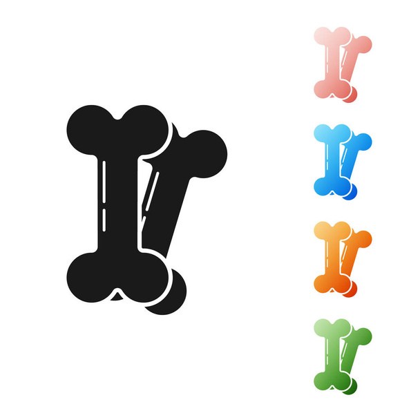 Zwarte hond bot pictogram geïsoleerd op witte achtergrond. Huisdieren voedsel symbool. Stel pictogrammen kleurrijk. Vector illustratie - Vector, afbeelding