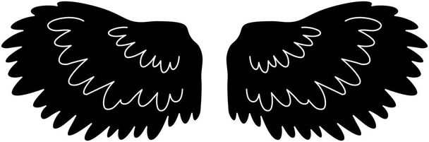 Leuke zwarte engel vleugels  - Vector, afbeelding