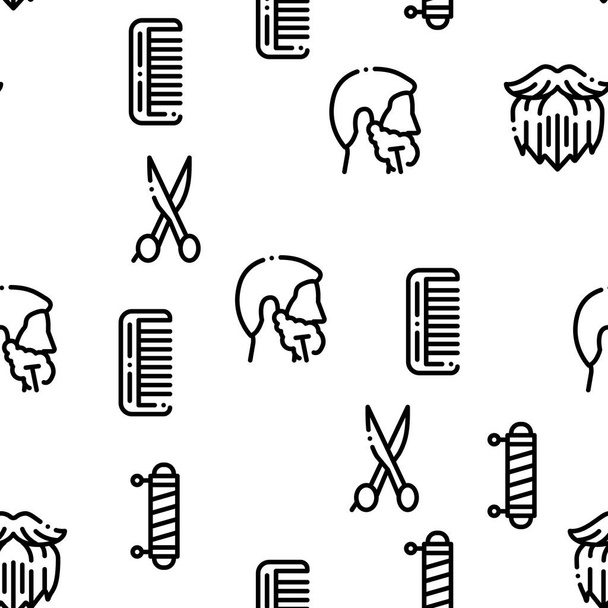 Beard And Mustache Seamless Pattern Vector - Vector, Image