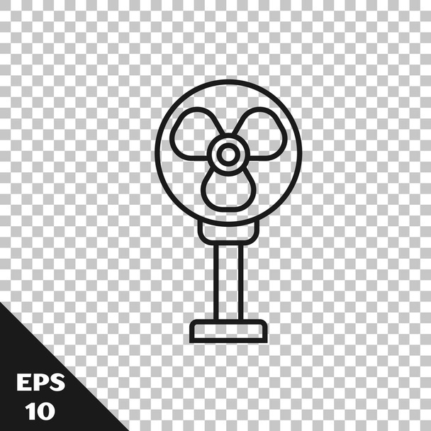 Black line Electric fan icon isolated on transparent background.  Vector Illustration - Vector, Image