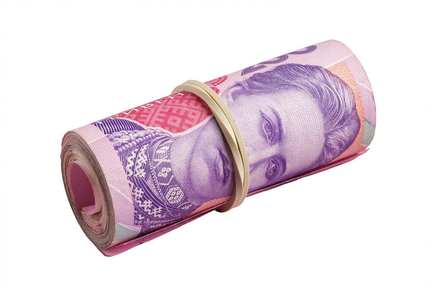 Ukrayna ulusal para birimi, 200 Hryvnia Uah değerinde. Yakın görünüm, izole edilmiş - Fotoğraf, Görsel