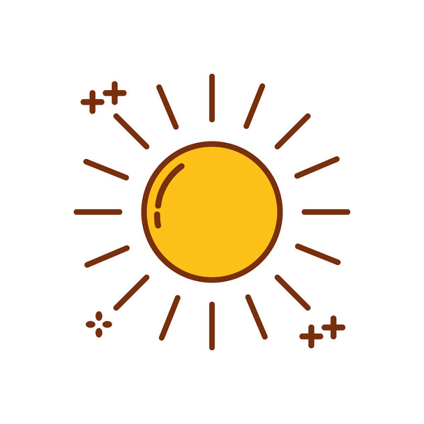 sun hot fill style icon - ベクター画像
