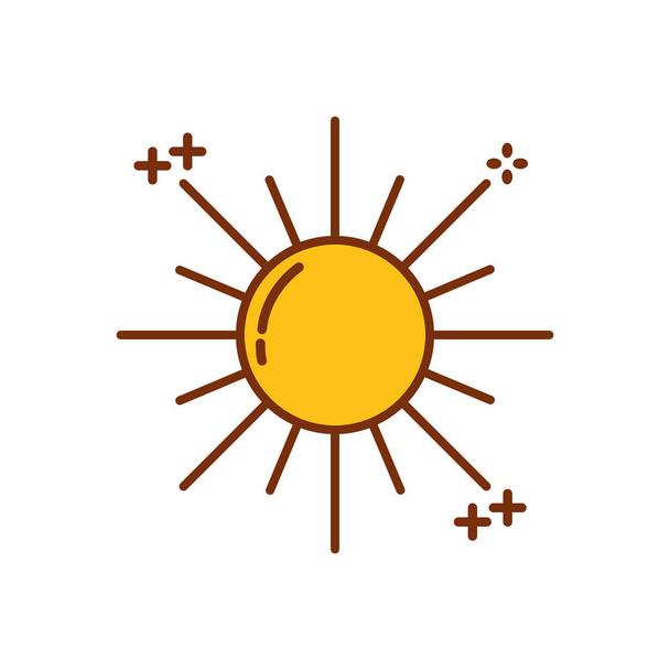 sun hot fill style icon - Wektor, obraz