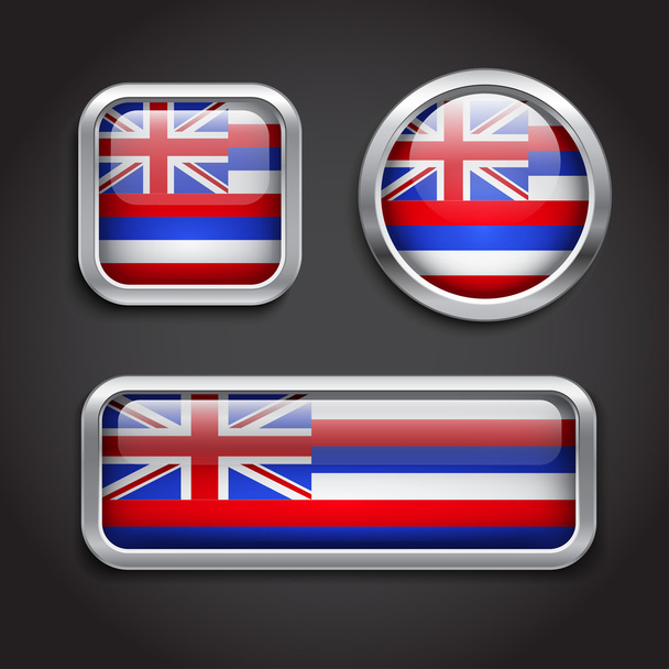 Hawaii flag glass buttons - Wektor, obraz