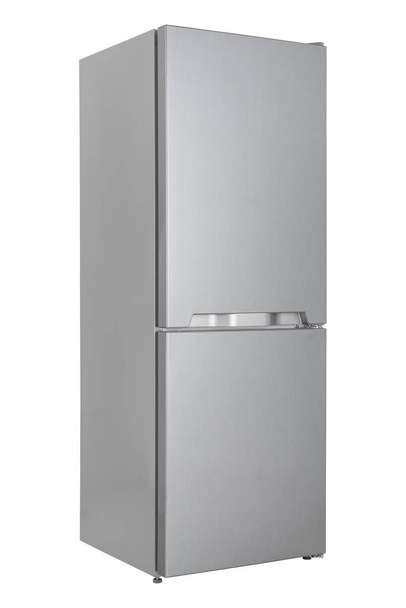 Refrigerator Isolated on White Background. Modern Kitchen and Do - Photo, Image