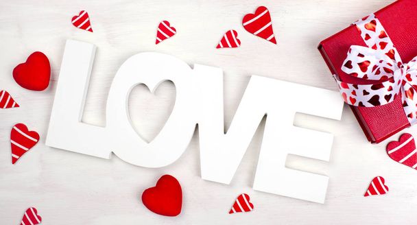 Valentines day background with various decoration - Foto, afbeelding