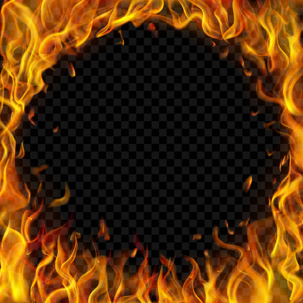 Marco redondo hecho de fuego
 - Vector, Imagen