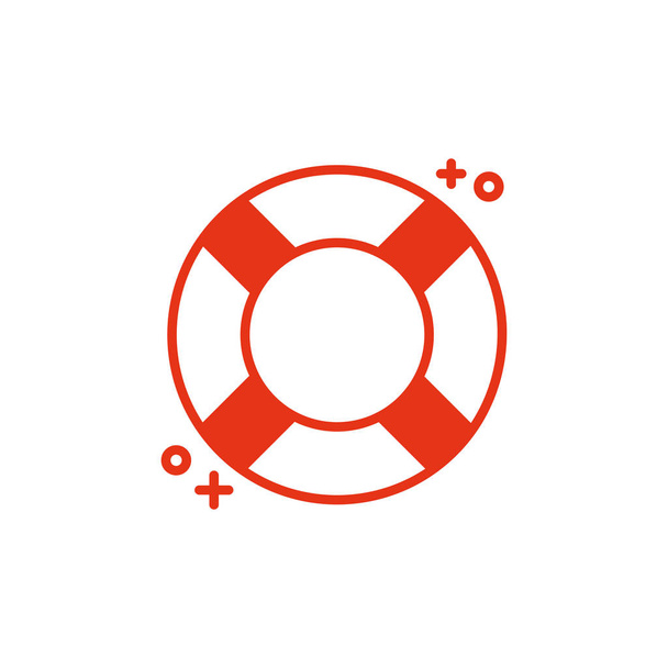 Design de linha de ícone de flutuador seguro isolado - Vetor, Imagem