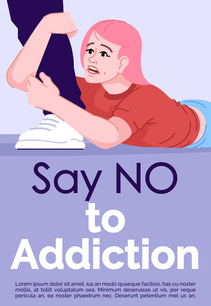 Di no a la plantilla de folleto de adicción. Terapia psicológica, él
 - Vector, Imagen