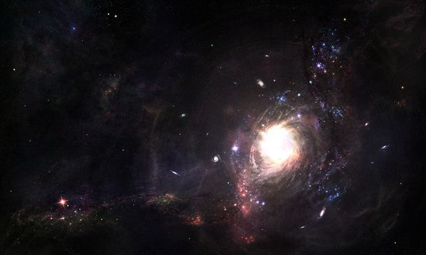 Wormhole background with galaxies - Photo, Image
