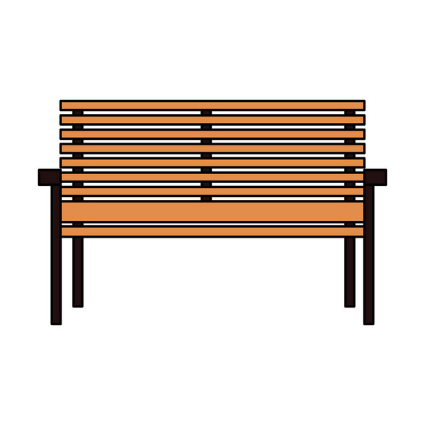 dřevěný park židle na bílém pozadí - Vektor, obrázek