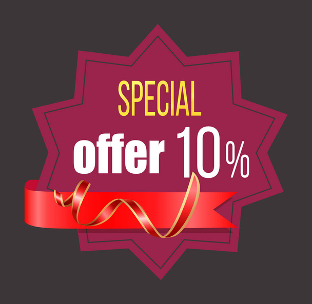 Special Offer 10 Percent Reduction Price Banner - Vettoriali, immagini