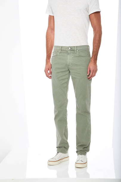Proste Fit Green Pościel w pasie wiązane spodnie kieszonkowe, Old Navy Mid-Rise Mesh-Pocket - Zdjęcie, obraz