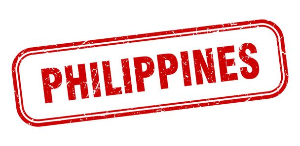 Carimbo das Filipinas. Filipinas sinal isolado grunge vermelho
 - Vetor, Imagem